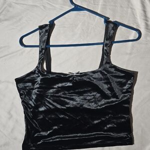Wild Fable Black Velvet Crop Top